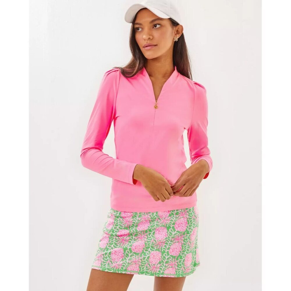 UPF 50+ Luxletic Sania Half Zip Sunguard - Rousseau Pink
